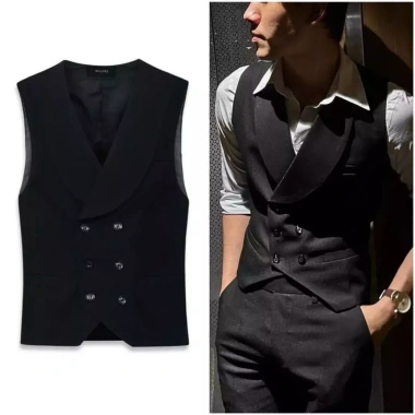 Áo Vest Gile 6 Cúc SHOPMENSTORE - Cổ Ve Rộng Sang Trọng, Vải Chéo 79 Dày Dặn, Giá ưu đãi 579.000đ 2