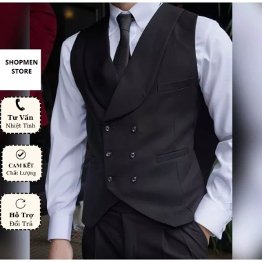 Áo Vest Gile 6 Cúc SHOPMENSTORE - Cổ Ve Rộng Sang Trọng, Vải Chéo 79 Dày Dặn, Giá ưu đãi 579.000đ 3