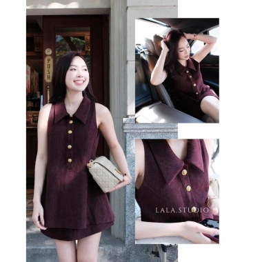 Áo vest gile cúc đồng cổ bẻ thanh lịch, chân váy ngắn A và quần bảo hộ - Jasmine LALASTUDIO giá ưu đãi 558.000₫ 7 Áo vest gile cúc đồng cổ bẻ thanh lịch, chân váy ngắn A và quần bảo hộ - Jasmine LALASTUDIO giá ưu đãi 558.000₫ 7