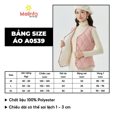 Áo vest gile nữ VAA539 siêu nhẹ, mềm mại, ấm áp, áo phao trần bông, giá 232.200₫ 2