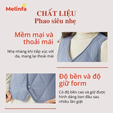 Áo vest gile nữ VAA539 siêu nhẹ, mềm mại, ấm áp, áo phao trần bông, giá 232.200₫ 3