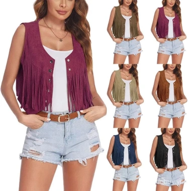 Áo Vest Hippie Retro không tay nữ - phong cách mùa hè, chỉ 243.928 VND