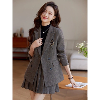 Áo vest học sinh nữ màu xám và váy xếp ly - Bộ công sở phong cách Hàn 2.025 giảm giá