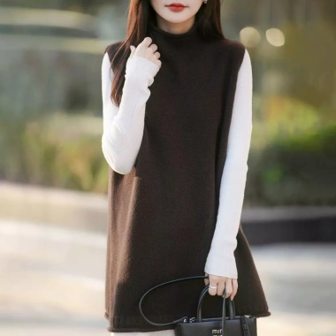 Áo Vest Len Dệt Kim Nữ Hàn Quốc Cổ Cao Dáng Ôm Không Tay - Giá 398.520₫ Giảm Sốc 5