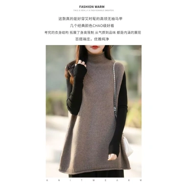 Áo Vest Len Dệt Kim Nữ Hàn Quốc Cổ Cao Dáng Ôm Không Tay - Giá 398.520₫ Giảm Sốc 7