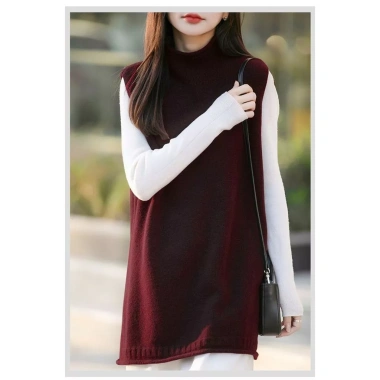 Áo Vest Len Dệt Kim Nữ Hàn Quốc Cổ Cao Dáng Ôm Không Tay - Giá 398.520₫ Giảm Sốc 9