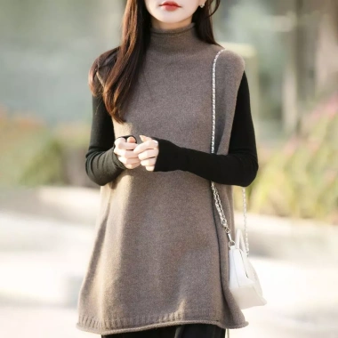 Áo Vest Len Dệt Kim Nữ Hàn Quốc Cổ Cao Dáng Ôm Không Tay - Giá 398.520₫ Giảm Sốc 10
