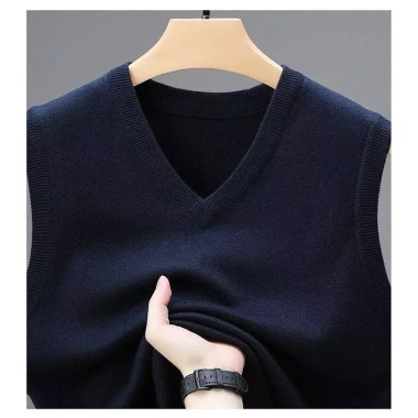 Áo vest len nam mùa thu đông dày cổ V, ấm áp cho trung niên cdWN 9 Áo vest len nam mùa thu đông dày cổ V, ấm áp cho trung niên cdWN 9