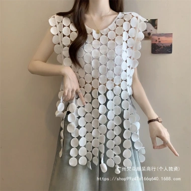 Áo Vest Mùa Hè 2.025 Thiết Kế Tua Rua Không Đều Cổ Tròn Không Tay Giá chỉ 338.227 VND 3 Áo Vest Mùa Hè 2.025 Thiết Kế Tua Rua Không Đều Cổ Tròn Không Tay Giá chỉ 338.227 VND 3