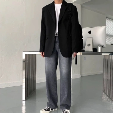Áo Vest Nam 2 Lớp Form Rộng Dài Độn Vai - Blazer Hàn Quốc CEZCOSHOP 340k 5