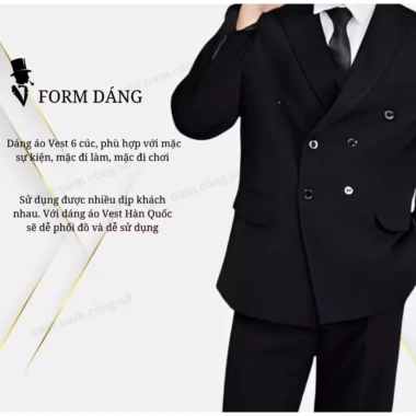 Áo Vest Nam 6 Cúc Plazer ôm dáng regular – Thanh lịch, trẻ trung, Luxuryshopmen, giá ưu đãi 668.980₫ 4