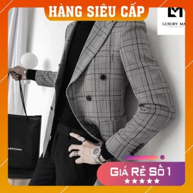 Áo vest nam caro xám phong cách Hàn Quốc - Đẹp, giảm giá 450k
