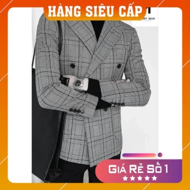 Áo vest nam caro xám phong cách Hàn Quốc - Đẹp, giảm giá 450k