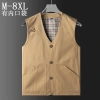 Áo vest nam cỡ lớn cổ chữ V, nhiều túi, cotton nguyên chất, thời trang 4 mùa - 625.104 VND