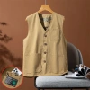 Áo vest nam cỡ lớn cổ chữ V, nhiều túi, cotton nguyên chất, thời trang 4 mùa - 625.104 VND 10