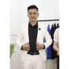 Áo vest nam Hàn Quốc trắng kem Vest chú rể K nhăn, K xù, K bay màu, tặng phụ kiện, lên dáng đẹp 2