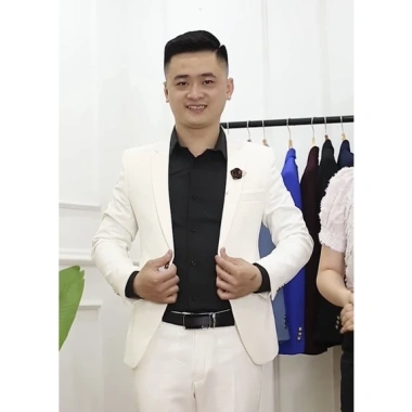 Áo vest nam Hàn Quốc trắng kem Vest chú rể K nhăn, K xù, K bay màu, tặng phụ kiện, lên dáng đẹp 2