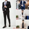 Áo vest nam Hàn Quốc trắng kem Vest chú rể K nhăn, K xù, K bay màu, tặng phụ kiện, lên dáng đẹp 9