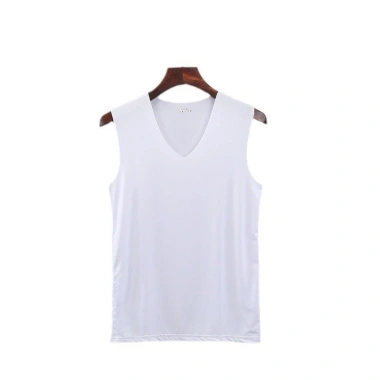 Áo vest nam không đường may lụa băng mùa hè – không tay, vai rộng, cổ V, nhanh khô, màu đơn giản 7 Áo vest nam không đường may lụa băng mùa hè – không tay, vai rộng, cổ V, nhanh khô, màu đơn giản 7