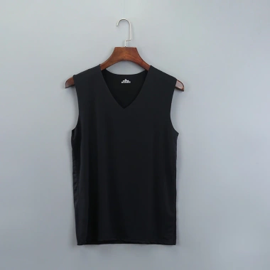 Áo vest nam không đường may lụa băng mùa hè – không tay, vai rộng, cổ V, nhanh khô, màu đơn giản 12 Áo vest nam không đường may lụa băng mùa hè – không tay, vai rộng, cổ V, nhanh khô, màu đơn giản 12
