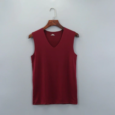 Áo vest nam không đường may lụa băng mùa hè – không tay, vai rộng, cổ V, nhanh khô, màu đơn giản 13 Áo vest nam không đường may lụa băng mùa hè – không tay, vai rộng, cổ V, nhanh khô, màu đơn giản 13