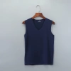 Áo vest nam không đường may lụa băng mùa hè – không tay, vai rộng, cổ V, nhanh khô, màu đơn giản 14