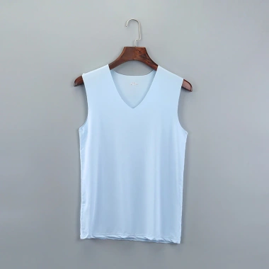 Áo vest nam không đường may lụa băng mùa hè – không tay, vai rộng, cổ V, nhanh khô, màu đơn giản 15 Áo vest nam không đường may lụa băng mùa hè – không tay, vai rộng, cổ V, nhanh khô, màu đơn giản 15