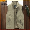 Áo Vest nam màu trơn ghi lê, không tay nhẹ, khô nhanh, có túi, dây kéo placket, lưới lót - Giá 369.803₫
