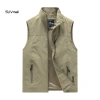 Áo Vest nam màu trơn ghi lê, không tay nhẹ, khô nhanh, có túi, dây kéo placket, lưới lót - Giá 369.803₫ 4