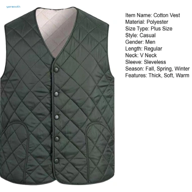 Áo Vest Nam Mùa Đông Cotton Dày Không Tay Cổ V - Ấm Áp, Rời, Cardigan - Giá 328k