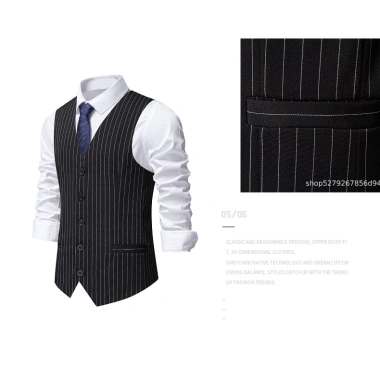 Áo Vest Nam Sọc Thanh Lịch - Phù Hợp Công Sở và Hàng Ngày, Giá Ưu Đãi 348.169đ 7