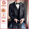 Áo vest nam Tuxedo Hàn Quốc đen ve sam phối phi – Form chuẩn, trẻ trung, 396.500₫