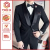 Áo vest nam Tuxedo Hàn Quốc đen ve sam phối phi – Form chuẩn, trẻ trung, 396.500₫ 2