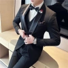 Áo vest nam Tuxedo Hàn Quốc đen ve sam phối phi – Form chuẩn, trẻ trung, 396.500₫ 7