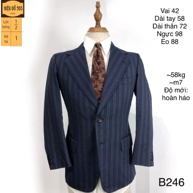 Áo vest nam xuất Hàn chất bóng kẻ dọc, may đo sẵn, dự tiệc – 650.000₫ 3