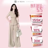 Áo vest ngắn tay + quần ống rộng LaRosa - Tôn dáng, phù hợp công sở, dự tiệc, 850.000đ