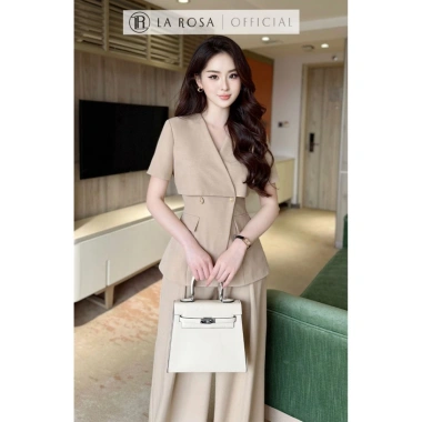 Áo vest ngắn tay + quần ống rộng LaRosa - Tôn dáng, phù hợp công sở, dự tiệc, 850.000đ 5