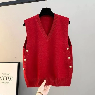 Áo Vest Nữ 2.025 Dệt Kim Áo Len Cổ Chữ V Thời Trang Mặc Ngoài Giá Ưu Đãi 299k