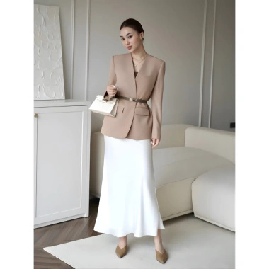 Áo Vest Nữ Blazer 2 Lớp Dáng Dài Phom Suông Công Sở Thanh Lịch Giá 605k