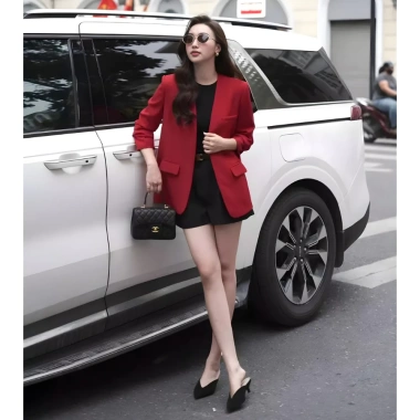 Áo Vest Nữ Blazer 2 Lớp Dáng Dài Phom Suông Công Sở Thanh Lịch Giá 605k