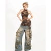 Áo vest nữ cổ halter phong cách Wasteland, lưới không đồng đều, Cheongsam mới - Giá ưu đãi 330.912 VND 10