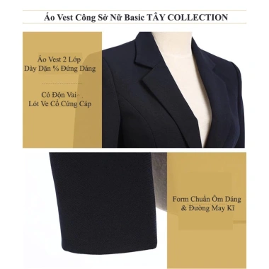 Áo vest nữ công sở 2 lớp Tây Collection - Thoáng mát, giảm 19% chỉ 343.000 VND