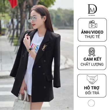 Áo vest nữ công sở blazer 2 lớp ép mùng, tag cài đứng form thanh lịch - MD289