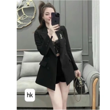 Áo vest nữ công sở blazer 2 lớp ép mùng, tag cài đứng form thanh lịch - MD289