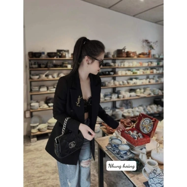 Áo vest nữ công sở blazer 2 lớp ép mùng, tag cài đứng form thanh lịch - MD289