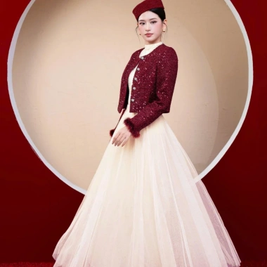 Áo vest nữ dạ dáng lửng cúc sang chảnh, tweed dạ sequin cao cấp NVE52 - 792.000₫ 5