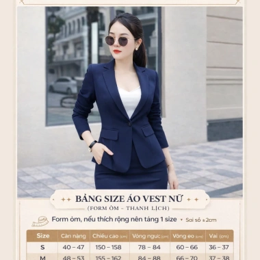 Áo vest nữ dài tay OXATYL A006 chiết eo 1 lớp sang trọng, lịch sự - Giá 450.000đ 2