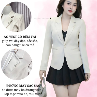Áo vest nữ dài tay OXATYL A006 chiết eo 1 lớp sang trọng, lịch sự - Giá 450.000đ 4