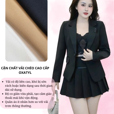 Áo vest nữ dài tay OXATYL A006 chiết eo 1 lớp sang trọng, lịch sự - Giá 450.000đ 6