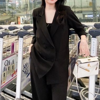 Áo Vest Nữ Dáng Suông Hinstore - Blazer Cúc Bọc 001, Giá Ưu Đãi 215k